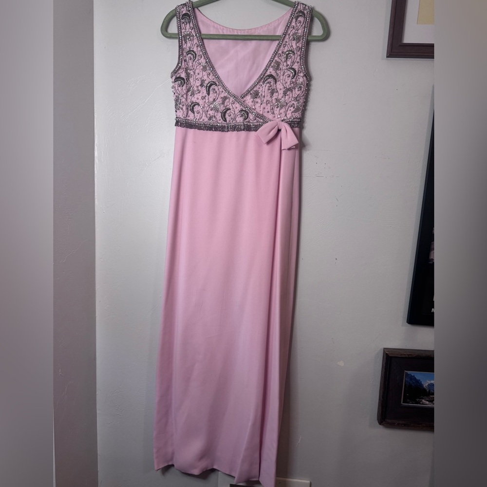 1960’s pink Vintage Beaded Evening Gown